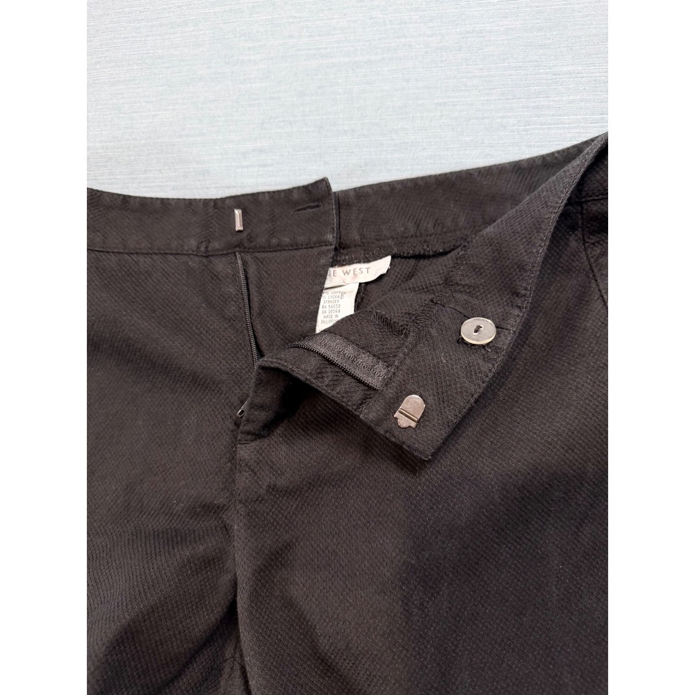Nine West Brown Textured Cropped Pants Button Cuff Size 6 Stretch Trousers - Picture 12 of 12